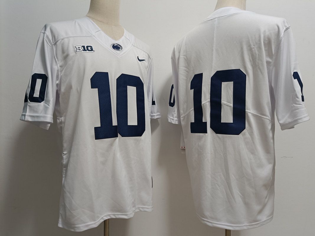Men Penn State Natty Lions #10 No Name White Nike 2025 NCAA Jersey->ncaa teams->NCAA Jersey